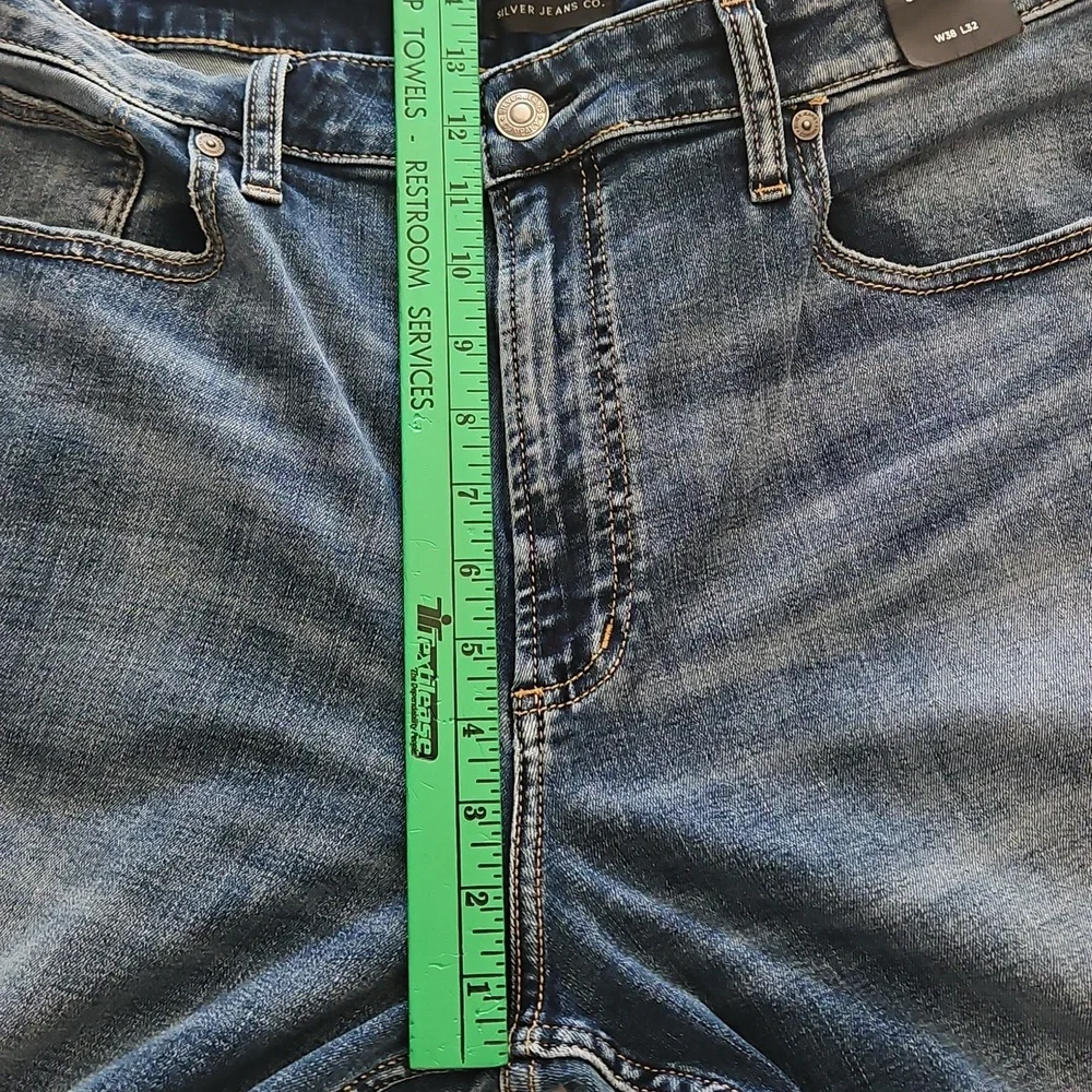 NEW Mens Silver Risto Athletic Fit Skinny Leg Max Flex Jeans: Indigo: 38x32